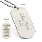 Dad, Words Cannot Express the Depths of Love and Gratitude -Dog Tag Necklace