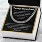 To My Step Dad-Thank You Cuban Link Necklace