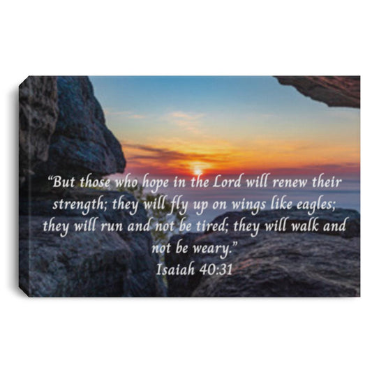 Isaiah 40:31 with a Sunset Vista of the Ozarks on a 0.75" Canvas Frame