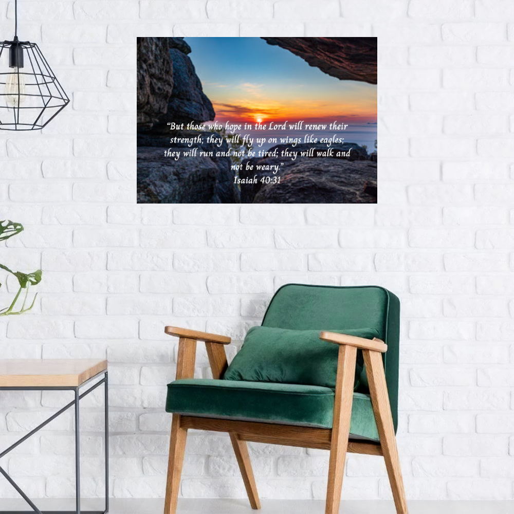 Isaiah 40:31 Isaiah 40:31 with a Sunset Vista of the Ozarks on a Deluxe 1.5 Canvas Frame