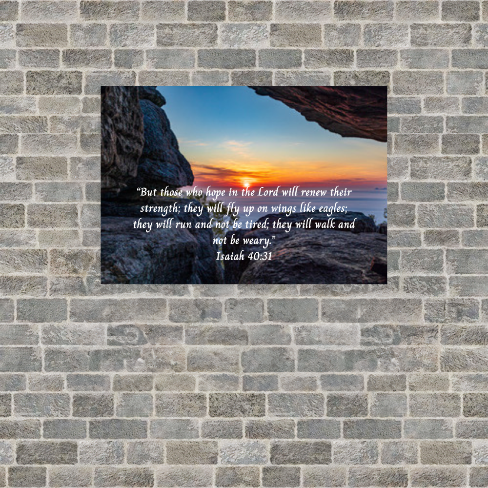 Isaiah 40:31 Isaiah 40:31 with a Sunset Vista of the Ozarks on a Deluxe 1.5 Canvas Frame