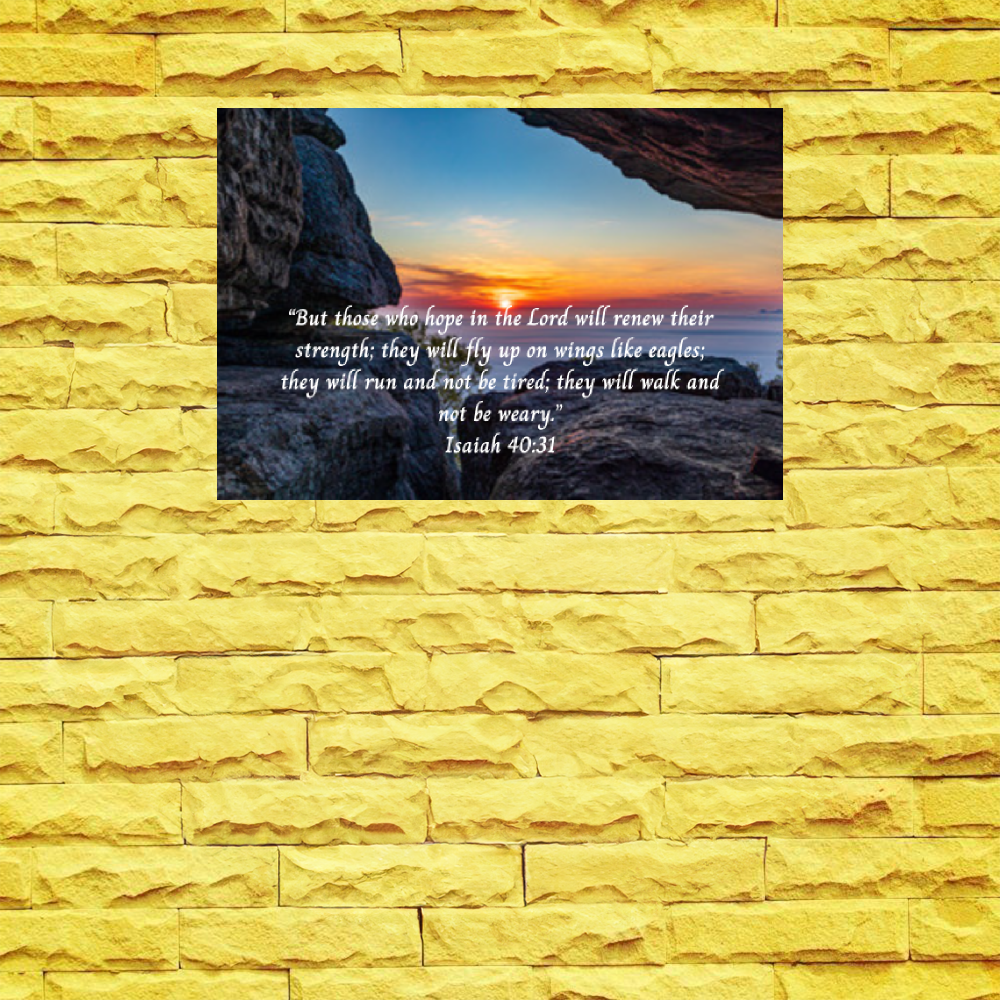 Isaiah 40:31 Isaiah 40:31 with a Sunset Vista of the Ozarks on a Deluxe 1.5 Canvas Frame