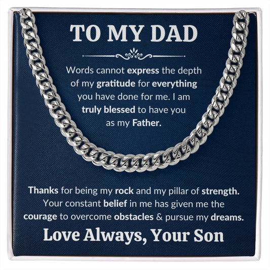 To My Dad -Love Always, Your Son Cuban Link Necklace