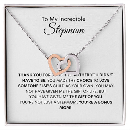 INCREDIBLE STEPMOM/BONUS MOM - BONUS DAUGHTER - INTERLOCKING HEARTS