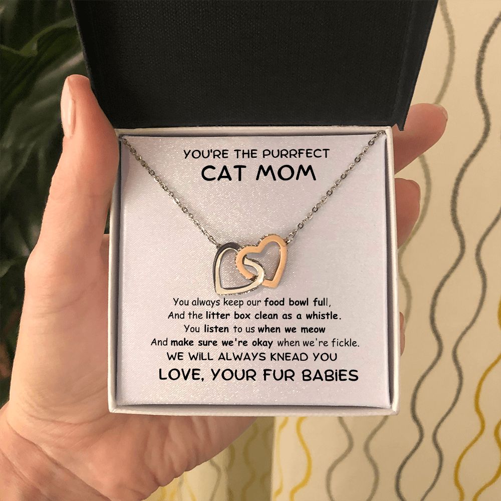 PURRFECT CAT MOM - INTERLOCKING HEARTS