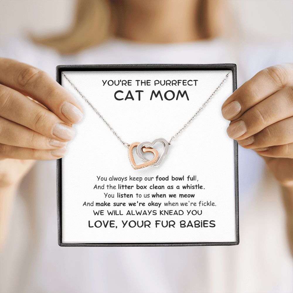 PURRFECT CAT MOM - INTERLOCKING HEARTS