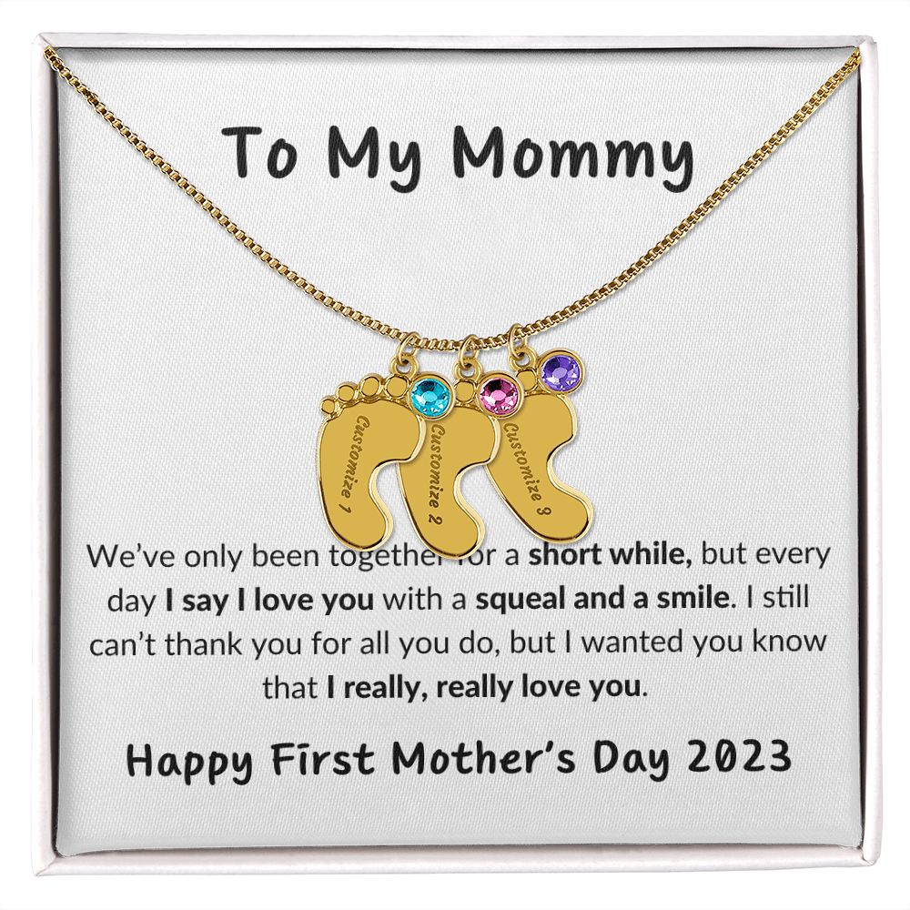 Happy First Mother's Day Birthstone Charm