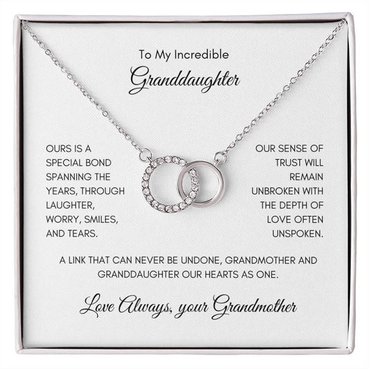 The Perfect Pair Necklace with Linked Rings for Granddaughter from Grandmother